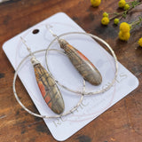 Stamped Jasper Hoops