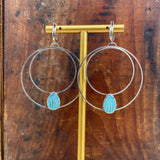 Open Crescent Turquoise Earrings