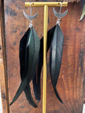 Moon Goddess Feather Earrings