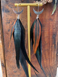 Moon Goddess Feather Earrings