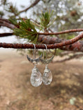 Rutilated Quartz Crescent Dangles