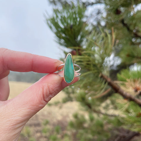 Split Shank Point Turquoise Ring