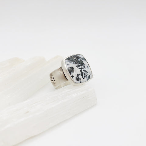 Unisex Dendritic Agate Ring