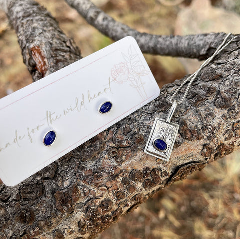 Lapis Lazuli Necklace & Stud Set