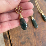 Moss Agate Snake Necklace