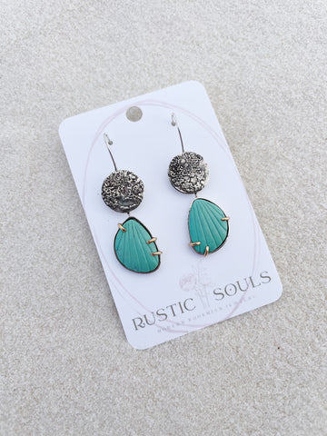 Reticulated Turquoise Earrings