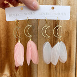Moon Feather Earrings