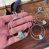 Open Crescent Turquoise Earrings