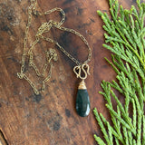 Moss Agate Snake Necklace