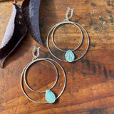 Open Crescent Turquoise Earrings