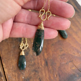 Moss Agate Snake Necklace