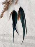 Moon Goddess Feather Earrings