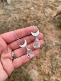 Rutilated Quartz Crescent Dangles