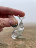 Rutilated Quartz Crescent Dangles