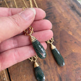 Moss Agate Snake Necklace