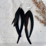 Moon Goddess Feather Earrings