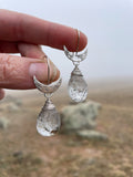 Rutilated Quartz Crescent Dangles