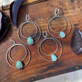 Open Crescent Turquoise Earrings