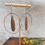 Stamped Jasper Hoops