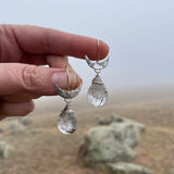 Rutilated Quartz Crescent Dangles