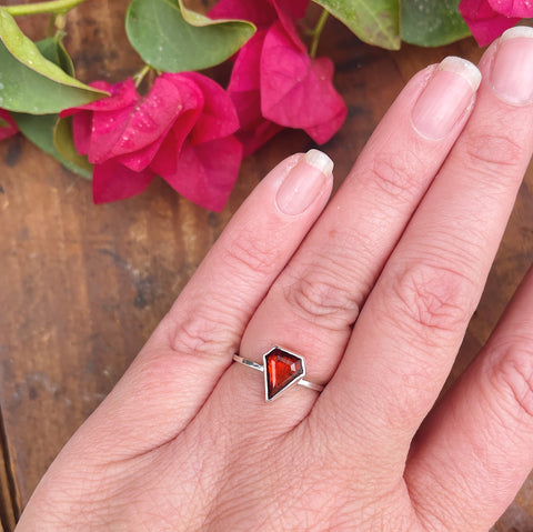 Diamond Garnet Ring